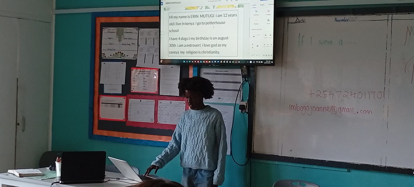 A young person presenting during a career session